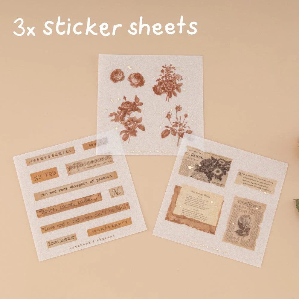 Tsuki ‘Vintage Rose’ #2 Washi Tape Set ☾ - Image 14