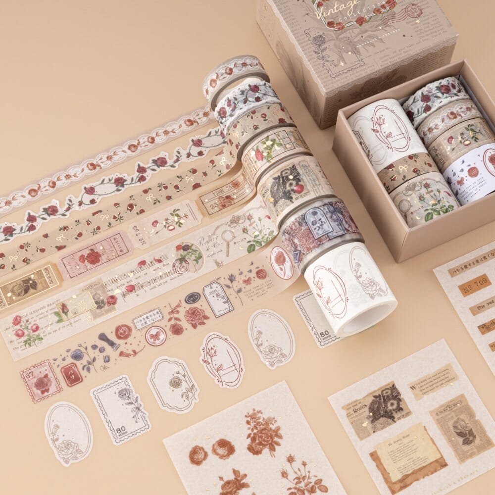 Tsuki ‘Vintage Rose’ #2 Washi Tape Set ☾ - Image 15