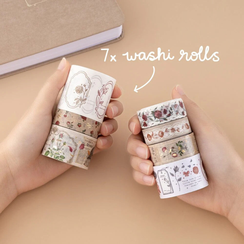 Tsuki ‘Vintage Rose’ #2 Washi Tape Set ☾ - Image 4