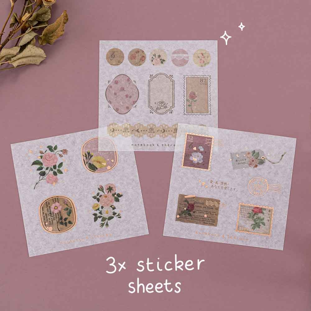 Tsuki ‘Vintage Rose’ Washi Tape Set ☾ - Image 13