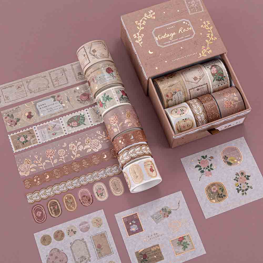 Tsuki ‘Vintage Rose’ Washi Tape Set ☾ - Image 14