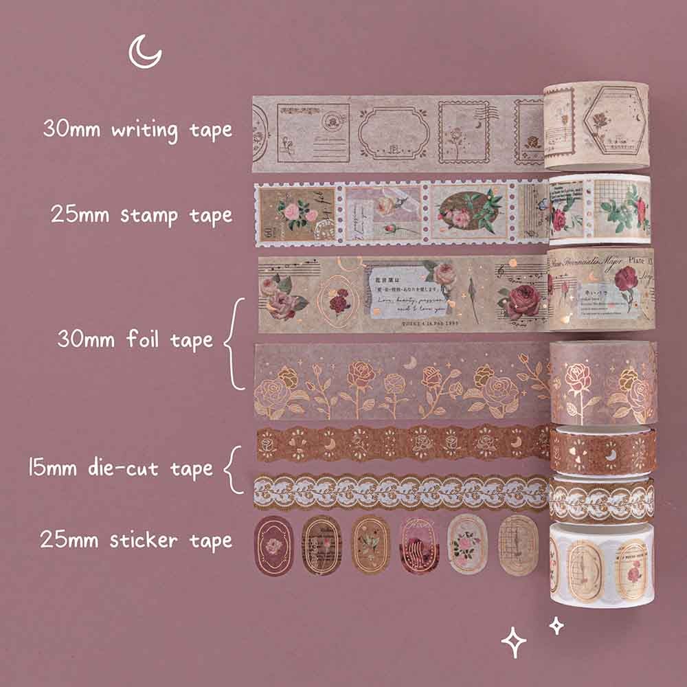 Tsuki ‘Vintage Rose’ Washi Tape Set ☾ - Image 5