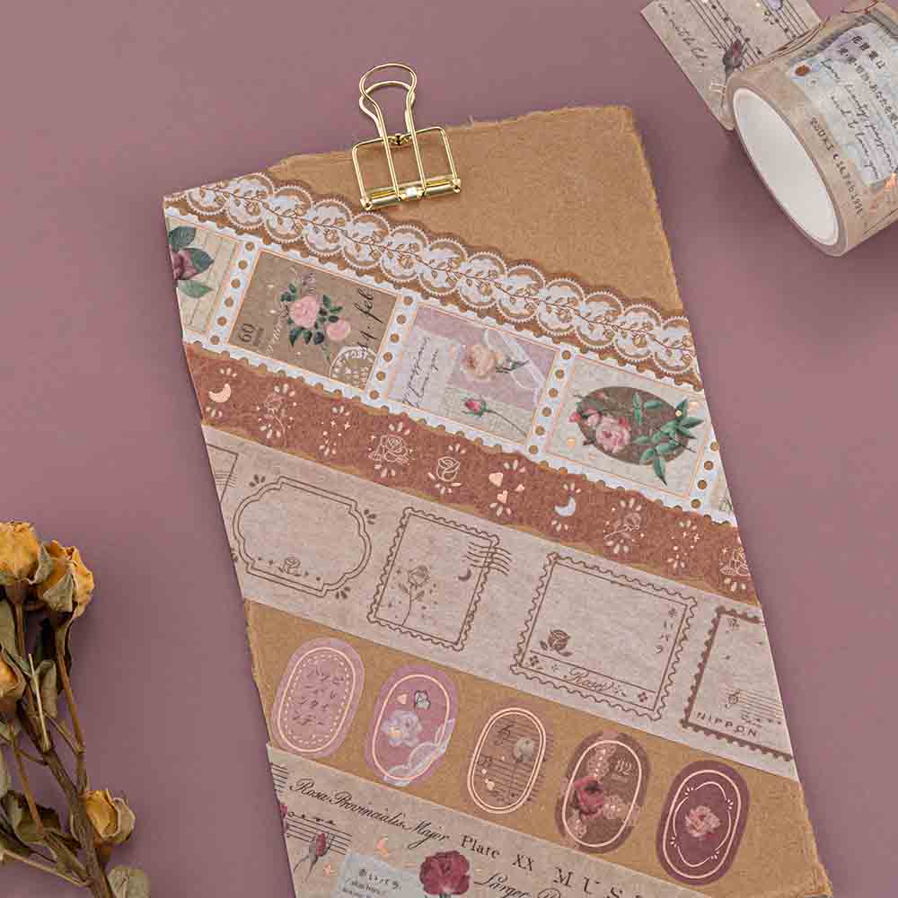 Tsuki ‘Vintage Rose’ Washi Tape Set ☾ - Image 6