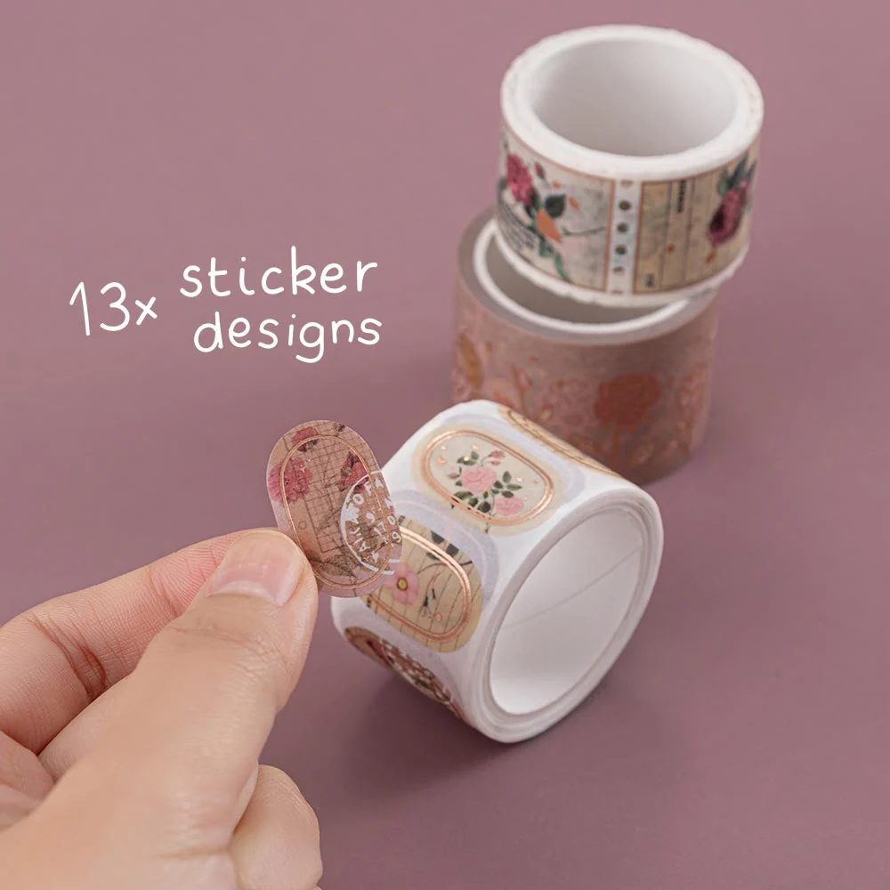 Tsuki ‘Vintage Rose’ Washi Tape Set ☾ - Image 7