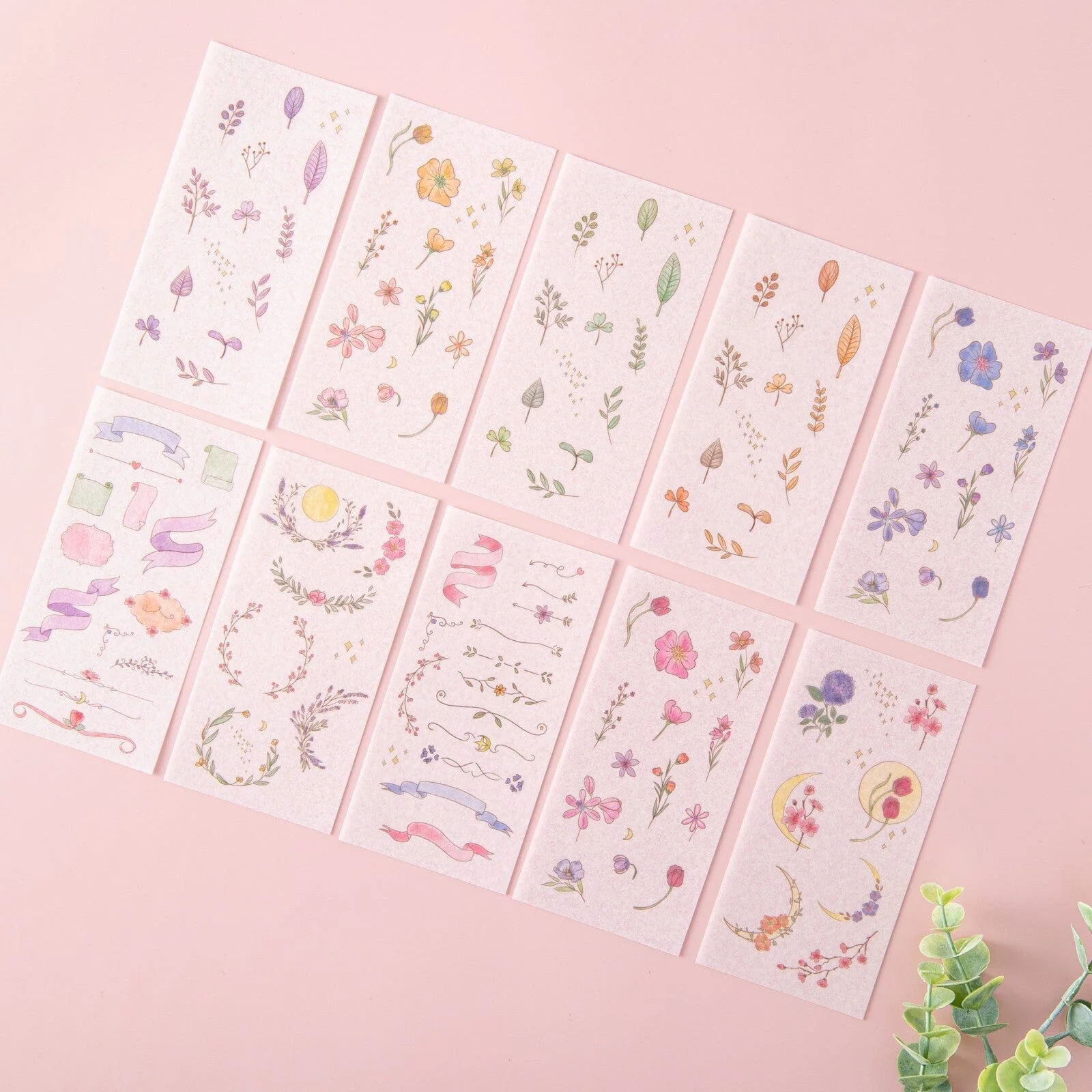 Tsuki ‘Watercolour Garden’ Stickers - Set Of 10 - Image 4
