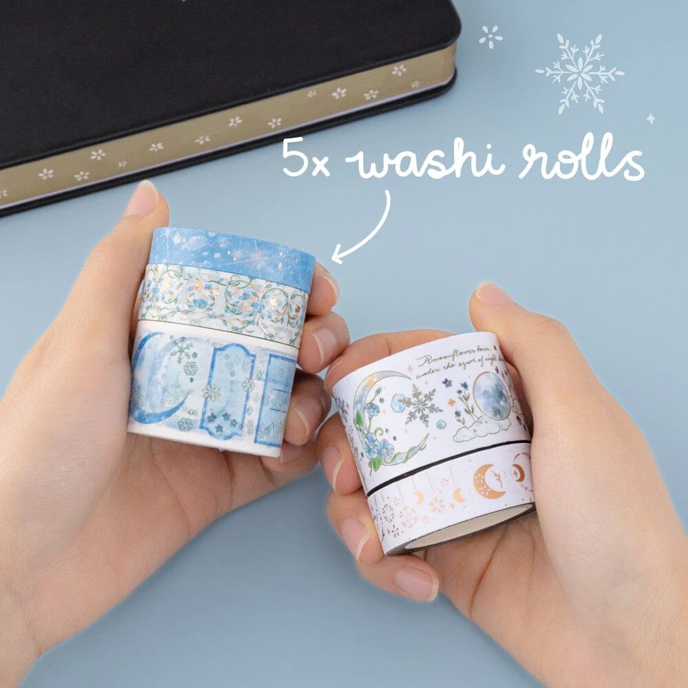 Tsuki ‘Winter Moonflower’ Washi Tape Set ☾ - Image 6